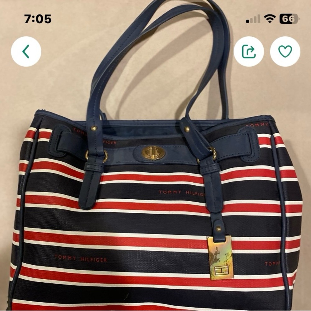 Tommy Hilfiger Blue and Red Nautical Tote Bag